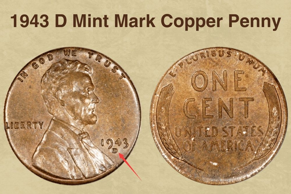 1943 D Mint Mark Copper Penny