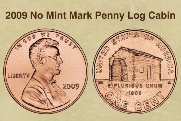 2009 penny with log cabin on back