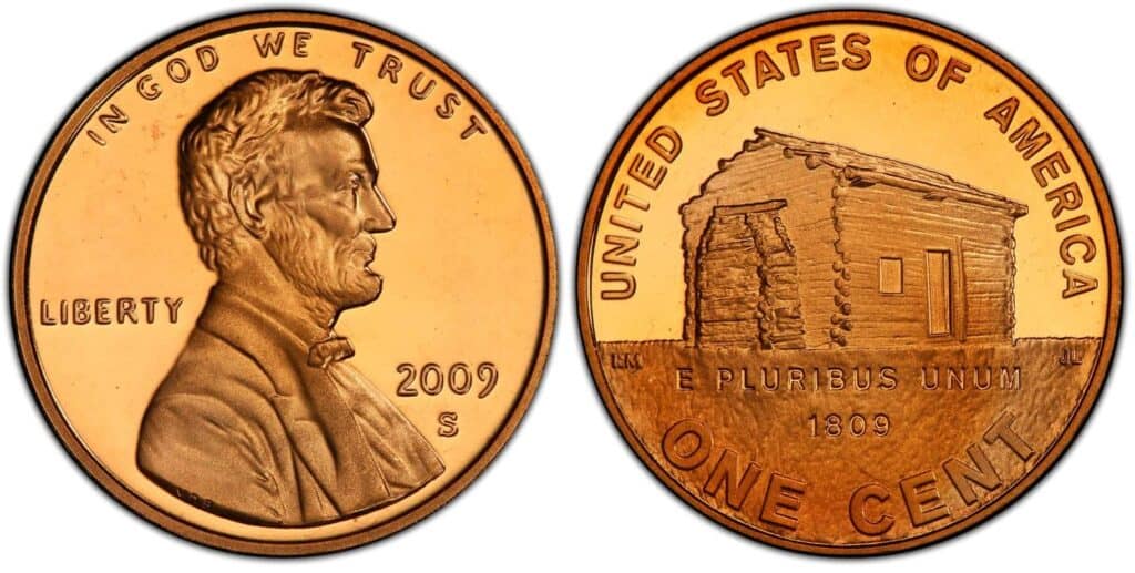 2009 d penny with log cabin