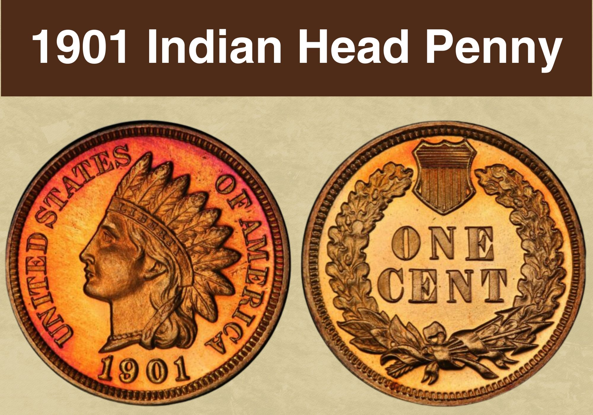 1901 Indian Head Penny Coin Value (Errors List & No Mint Mark Worth ...